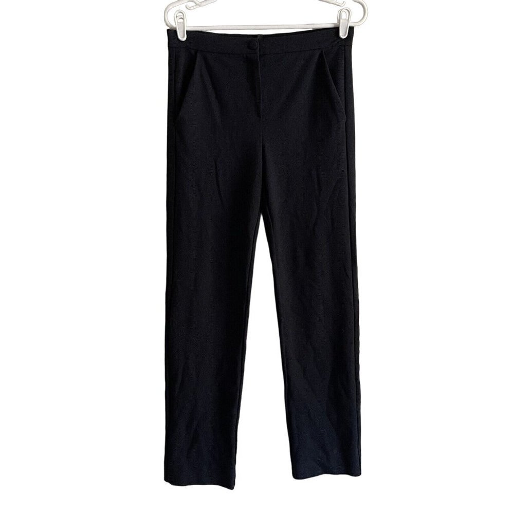 Emporia Armani Women SZ 42 Navy Blue Viscose Blend Taper Leg Trouser Pants Italy
